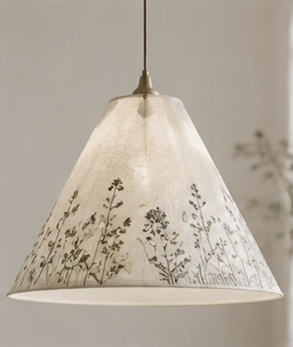 Clairière — luminaire en papier à motifs herbier
