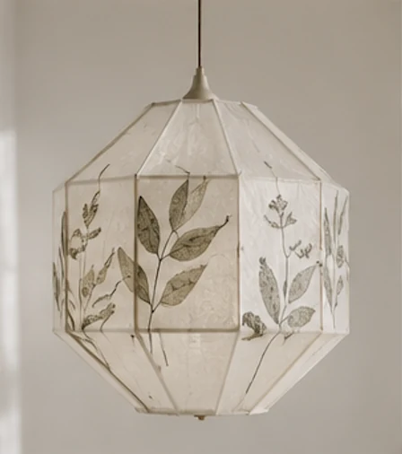 Facette — luminaire en papier à motifs feuillages