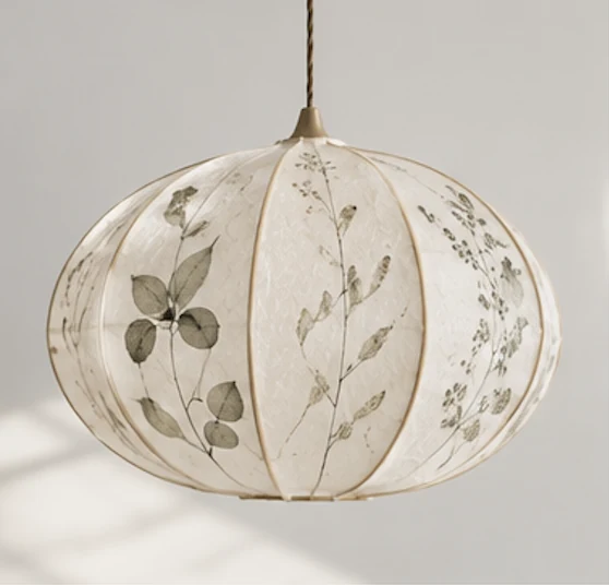 Herbier — luminaire en papier à motifs herbier