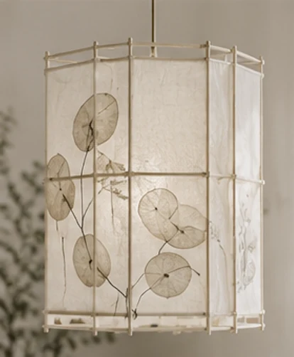 Lunaire — luminaire en papier à motifs feuillages