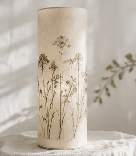 Prairie — luminaire en papier à motifs herbier