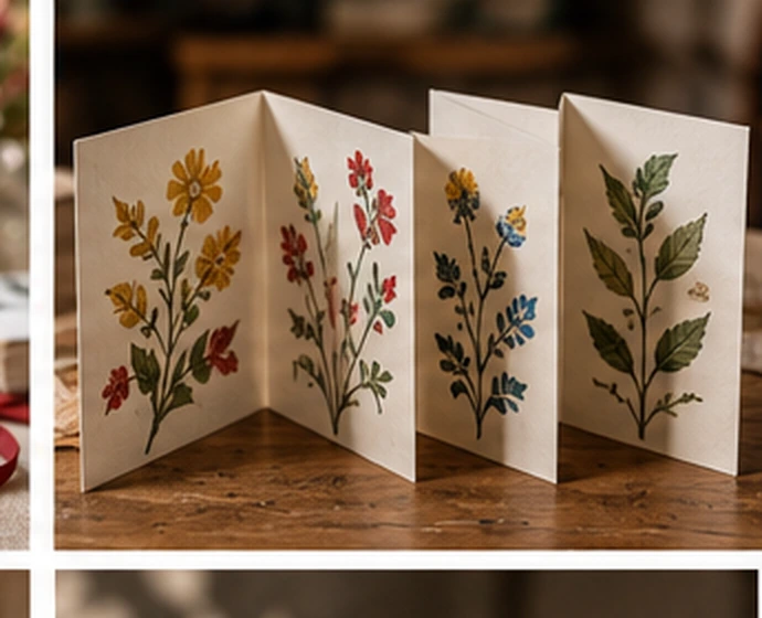 Livre accordéon illustré de plantes et de fleurs