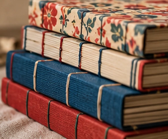 Collection de carnets fleuris et colorés à coutures apparentes